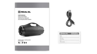 Колонка REAL-EL X-731 Black (18Вт,Bluetooth, FM, USB,microSD,AUX,3600mA*), photo number 4