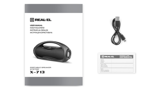 Колонка REAL-EL X-713 Black (12Вт,Bluetooth, FM, USB,microSD,AUX,1800mA), фото №3