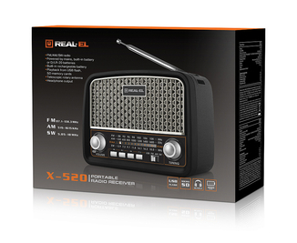 Портативний радіоприймач REAL-EL X-520 black, photo number 9