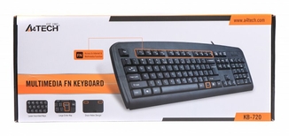 Клавіатура A4 KB-720 , USB, чорна, 107 key, w - Ukr. keys, ergonomic, фото №4