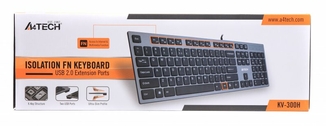 Клавіатура A4-Tech KV-300H USB, сіра,  X-Key + USB порт., фото №5