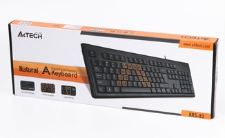 Клавіатура A4-Tech KRS-83 USB, чорна, 104клав, Великий Enter Comfort Rounded Edge keyboard X-slim, photo number 4