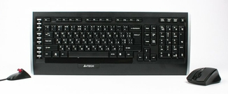 Комплект бездротовий A4Tech V-Track 9300F (GR-152+G9-730FX), клавіатура+миша 2.4GHz, чорний, USB-ресівер, радіус роботи до 15м., фото №2