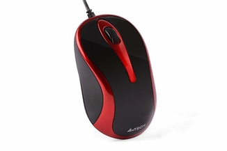 Миша A4Tech N-350-2 (Red+Black) міні V-Track USB, 1000 dpi, 4D колесо, фото №3