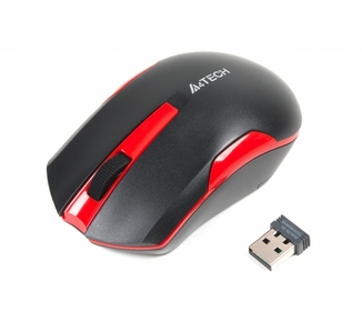 Миша A4Tech G3-200 N USB V-Track  , бездротова, 1000dpi, чорна+ червоний, фото №2