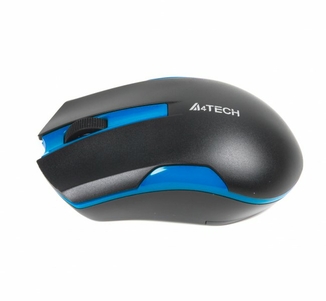 Миша A4Tech G3-200 N USB V-Track  , бездротова, 1000dpi, чорна+ блакитний, фото №3