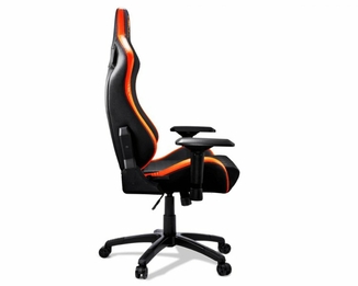 Крісло ігрове ARMOR S, дихаюча екошкіра, сталевий каркас, чорний+помаранчевий, фото №5