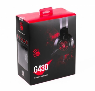 Гарнітура ігрова Bloody G430  з підсвічуванням, чорний колір, фото №4