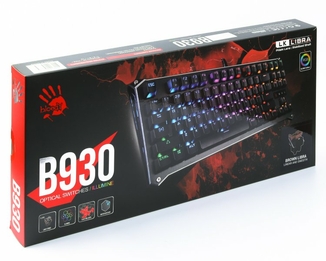 Механічна клавіатура A4Tech Bloody B930,  чорна, RGB підсвічування клавіш,турнірний формат, USB, фото №7