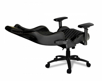Крісло ігрове ARMOR S Royal, дихаюча екошкіра, сталевий каркас, текстура замші, чорний, фото №4