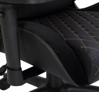 Крісло ігрове ARMOR S Royal, дихаюча екошкіра, сталевий каркас, текстура замші, чорний, фото №7