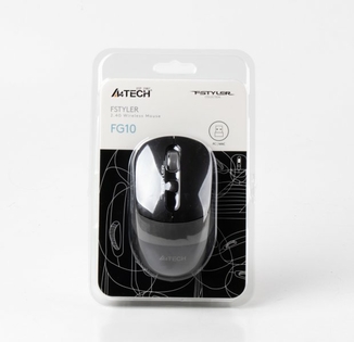 Миша бездротова A4Tech Fstyler FG10 (Grey),  USB, колір чорний+сірий, фото №7