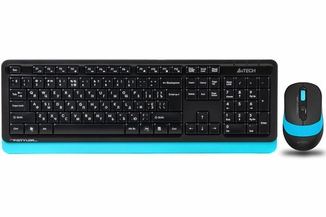A4Tech Fstyler FG1010, комплект бездротовий клавіатура з мишою, чорний+блакитний колір, photo number 2