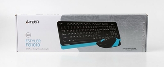 A4Tech Fstyler FG1010, комплект бездротовий клавіатура з мишою, чорний+блакитний колір, numer zdjęcia 11