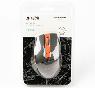 Миша бездротова A4Tech Fstyler FG30 (Orange),  USB, колір чорний+помаранчевий, фото №7