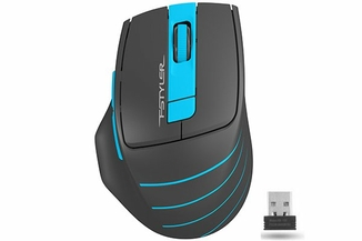 Миша бездротова A4Tech Fstyler FG30 (Blue),  USB, колір чорний+блакитний, photo number 2