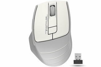 Миша бездротова A4Tech Fstyler FG30 (Grey+White),  USB, колір білий+сірий, photo number 2