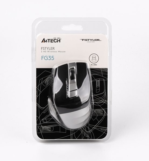 Миша бездротова A4Tech Fstyler FG35 (Grey),  USB, колір чорний+сірий, photo number 7