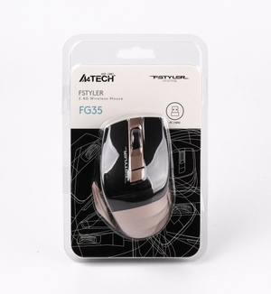 Миша бездротова A4Tech Fstyler FG35,  USB, колір чорний+бронза, photo number 7