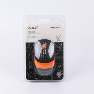 Миша бездротова A4Tech Fstyler FG10S (Orange),  безшумна, USB, колір чорний+помаранчевий, фото №7