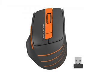 Миша бездротова A4Tech Fstyler FG30S (Orange), безшумна, USB, колір чорний+помаранчевий, фото №2