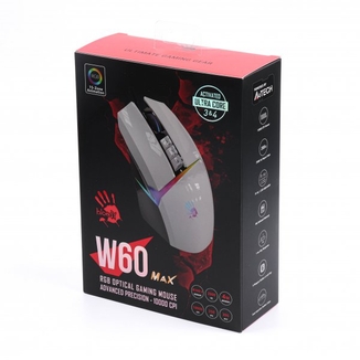 Миша ігрова A4Tech W60 Max Bloody (Panda White), активоване ПЗ Bloody, RGB, 10000 CPI, 50M натискань,  колір білий+чорний, numer zdjęcia 9