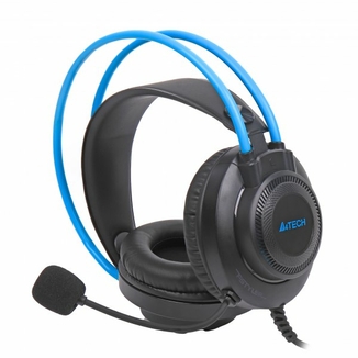 Навушники A4-Tech FH200i (Blue) з мікрофоном, Fstyler AUX 3.5 мм Stereo Headphone, синій + чорний, фото №2
