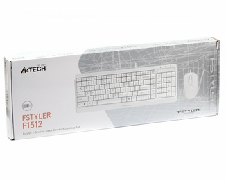 A4Tech Fstyler F1512 , комплект дротовий клавіатура з мишою, USB, білий колір, фото №6
