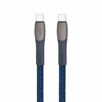 Кабель USB 2.0, PS6105 BL12, Type-C/Type-C, 3А, 60Вт, синій, photo number 2