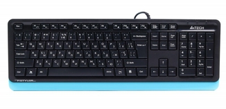 Клавіатура A4Tech Fstyler FKS10 (Blue), USB, колір чорний+ синій, photo number 2