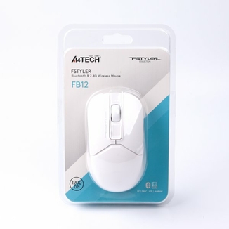 Миша бездротова A4Tech Fstyler FB12 (White),  USB, колір білий, фото №6