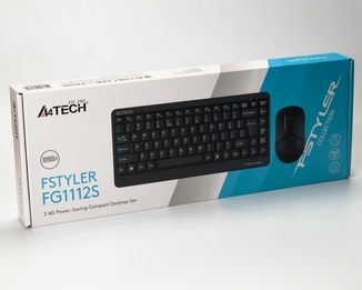 A4Tech Fstyler FG1112S, комплект бездротовий клавіатура з мишою, чорний колір, фото №5