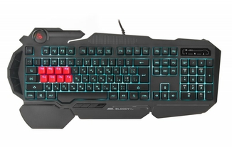 Ігрова клавіатура A4Tech Bloody B318 LK Black, чорна, підсвічування клавіш, USB, фото №2