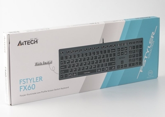 Клавіатура A4Tech FX60 USB (Grey) White backlit Fstyler, сірий колір, USB, біле підсвічування, фото №6