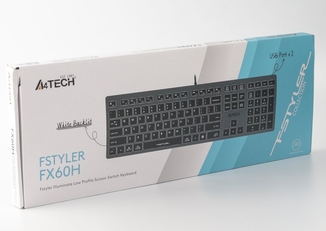 Клавіатура A4-Tech Fstyler FX60H, сірий колір, USB, біле підсвічування, numer zdjęcia 10