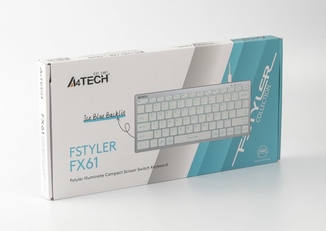 Клавіатура A4-Tech Fstyler FX61, білий колір, USB, блакитне підсвічування, numer zdjęcia 10