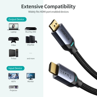 Кабель у коробці Choetech XHH01, HDMI V.2.1, вилка/вилка, з позолоченими контактами, 2 м, photo number 6