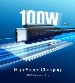 Кабель Choetech XCC-1028-BK,USB4 (40 Gb) Power Delivery (PD), до 100 Ватт C-тато/C-тато, 0.8 м., фото №6