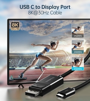 Кабель Choetech XCP-1803-BK, USB-C на DisplayPort, 1,8м, фото №5