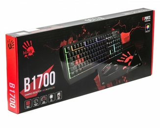 Комплект A4Tech Bloody B1700 (Black)  ігровий, клавіатура, миша, килимок USB, photo number 8
