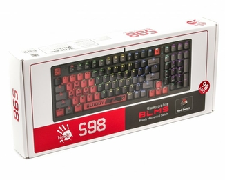 Механічна клавіатура A4Tech Bloody S98, червоні світчі, RGB підсвічування клавіш, USB, чорно-червоний, photo number 11