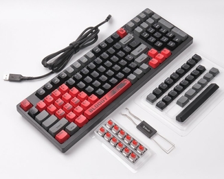 Механічна клавіатура A4Tech Bloody S98, червоні світчі, RGB підсвічування клавіш, USB, чорно-червоний, numer zdjęcia 10