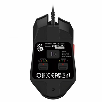 Миша ігрова W60 Max Mini Bloody,чорна, активоване ПЗ, RGB, 12000 CPI, 30M натискань, чорна, numer zdjęcia 9