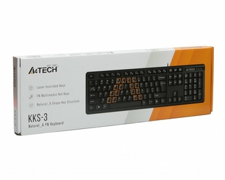 Клавіатура A4Tech KKS-3 , USB, чорна, гарячі клавіші, фото №5