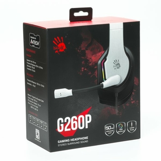 Гарнітура ігрова Bloody G260p (White) з підсвічуванням, USB, колір білий, фото №9