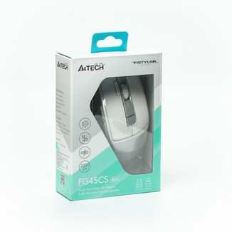 Миша бездротова A4Tech Fstyler FG45CS Air (Silver White),  USB, колір сірий+білий, фото №10