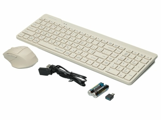 A4Tech Fstyler FG2400 Air (Beige), комплект бездротовий клавіатура з мишою, колір бежевий, numer zdjęcia 4
