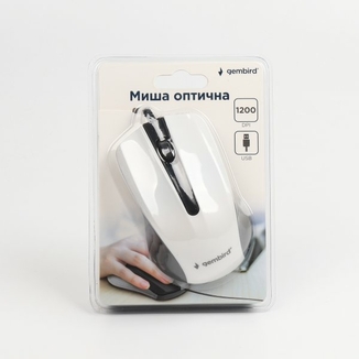 Оптична мишка Gembird MUS-101-W, USB интерфейс, білий колір, numer zdjęcia 4