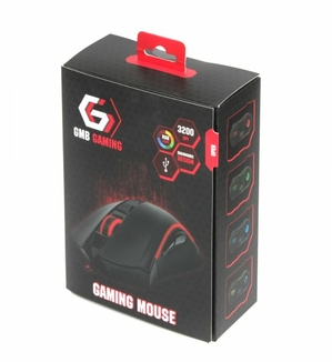 Оптична ігрова мишка Gembird MUSG-301, USB інтерфейс, 3200 dpi, чорна, numer zdjęcia 8