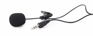 Мікрофон з кліпсою Gembird MIC-C-01, 3.5 мм аудіо роз'єм, чорний, numer zdjęcia 2